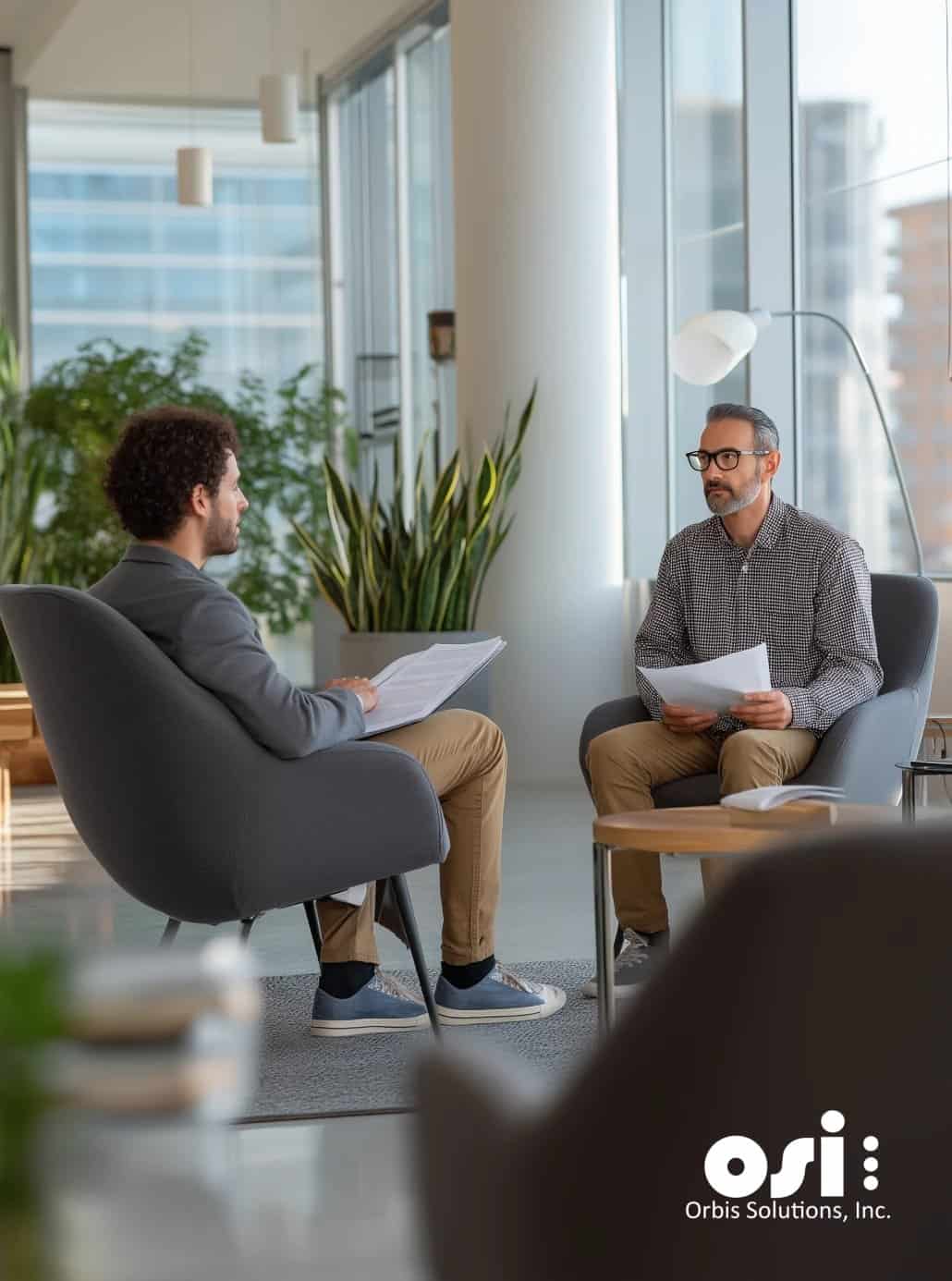 Professional team discussing strategies for GLBA Compliance Consulting in a modern office setting.